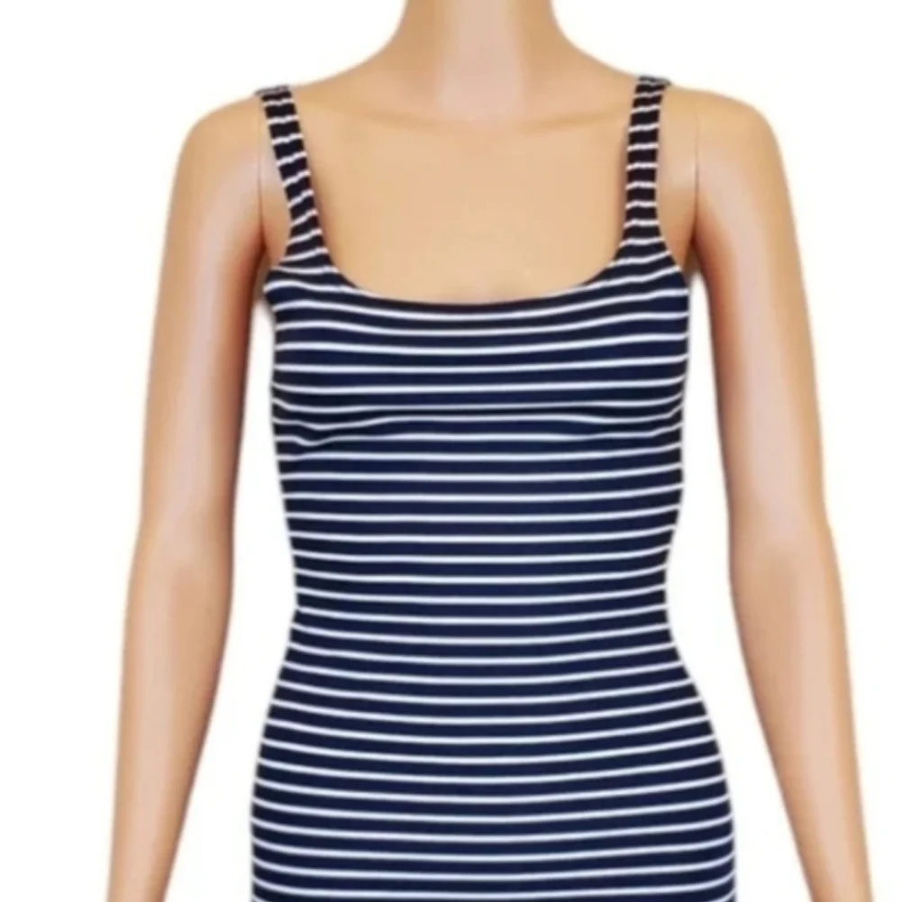 NEW ZARA blue stripe bodycon tank dress